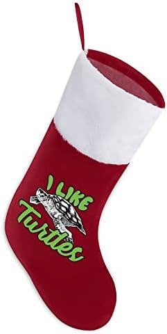 Volim kornjače božićne čarape klasični viseći ukrasi bijela manžetna bombonska torba za porodične