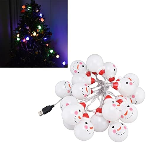 Zrqyhn LED Snowman String String 20 obojeno svjetla Božićna ukras Light niz USB napajanje za