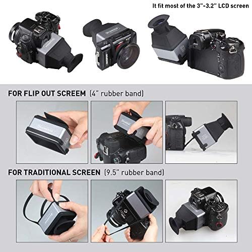 Kamerar CVF-1 Sklopivi LCD tražilo 3x luka za 3,0 i 3,2 DSRL kamere LCD ekran za Canon, Nikon, Pentax, Sony