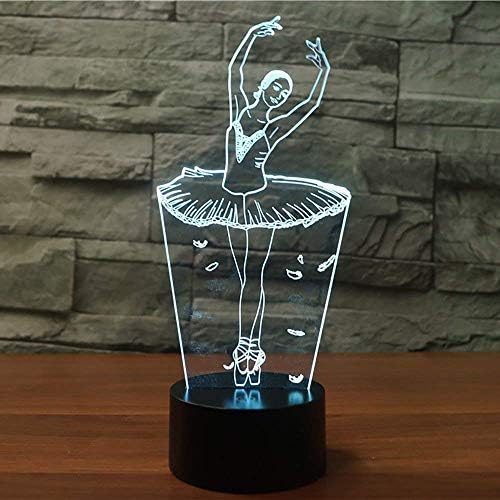 Balet Dancing Girl 3D Illusion noćne lampe, 7 boja lampa za postepeno mijenjanje dodira, najbolje