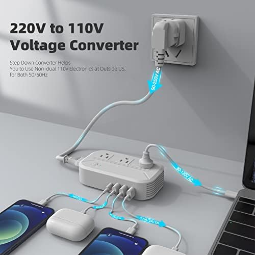 Voltage Converter 2300W međunarodni putni Power Converter Step Down 220v do 110V, w / 3 AC
