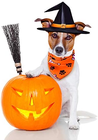 URATOT 3 komada Halloween kostimi za pse bandane bundeve Pet Cat Scarfs Bibs dodatna oprema za psa i mačke