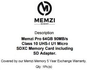 MEMZI PRO 64GB Klasa 10 90MB / s Micro SDXC memorijska kartica sa SD adapterom i Micro USB čitačem za