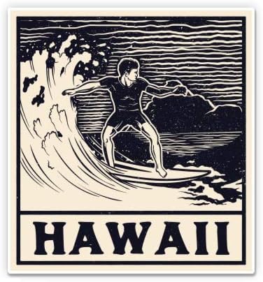 GT grafike Havaji surfanje vintage stila - 3 Vinyl naljepnica - za automatsko prijenosna prenosnog prenosnog