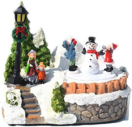 HJK Božić scena selo Ornament ukras, Božić selo-LED osvijetljeni Božić kolekcionarskih objekata,Muzika