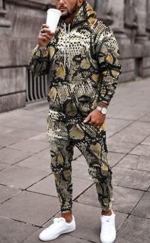 Urvip 3D Leopard tiskani kapuljač dva komada za odrasle za odrasle MENS pulover duksevi sa duksevima