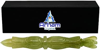 Arham Crystal Green Aventurine Metafizički rezliljčili štapić 6 | Ručno rađeni rezbarski čahur