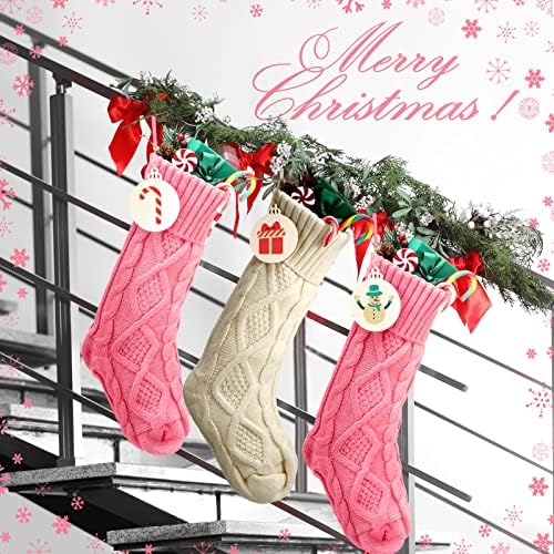 4 pakovanje božićne čarape Kabeli pletene čarape Pokloni ukrasi 18 inča Velike Xmas čarape Klasični kabl