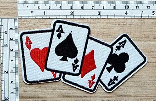 Igračka kartica Četiri Aces Poker DIY Applique Emsered Sew Gvožd na zakrpu
