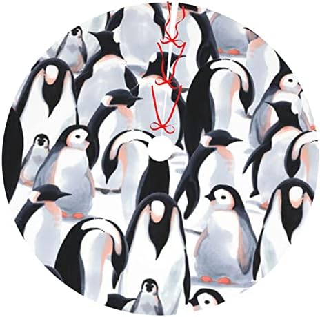 Slatka skica za bebe pingvini otisnuta božićna suknja 48 za Xmas Holiday party ukras