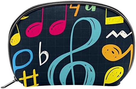 Toaletna torba, putni šminka kozmetička torba za žene muškarci, obojene note crtane doodle muzičke umjetnosti