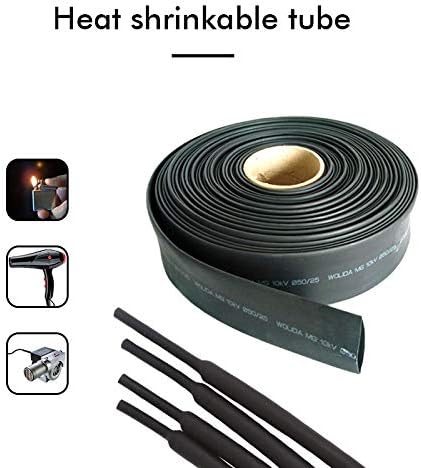 5m / 100m crna toplotna cijev žičana žičana kabel rukava sortirana toplotna skupljana cijevi izolirani zaštitni