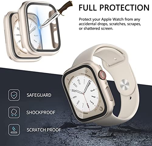 Slučaj NXTUDY za Apple Watch serija 8 41mm i serija 7 41mm sa zaštitnikom zaslona, ​​2 pakovanje