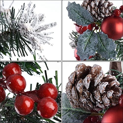 Lkxharleya 2pcs Božićni umjetni bor s crvenim bobičastom stabljike za božićno drvce Božićni vijenac