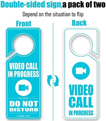 Video poziv u napretku DoorkNob vešalica Potpiši plavi 3,35 x 8,86 -Duble boid 2 paket za kućnu