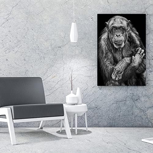 Animal Art Poster čimpanza Artwork, majmun apstraktna zidna Umjetnost platno Kućni dekor slikarstvo