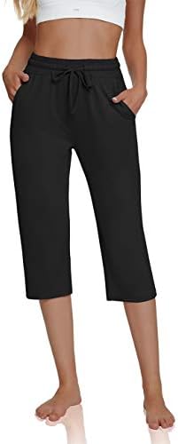 UEU ženske udobne crtež joge Capri hlače labavi treninzi Duksevi široke noge Lounge hlače sa džepovima
