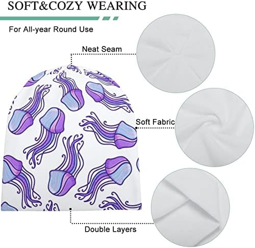 Baikutouan šarene meduze plivaju print Beanie kape za muškarce žene sa dizajnom lobanja