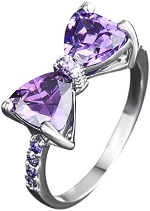 Vjenčani prstenovi za žene ljubičasti luk dijamantni prsten Elegantni prsten za angažman za