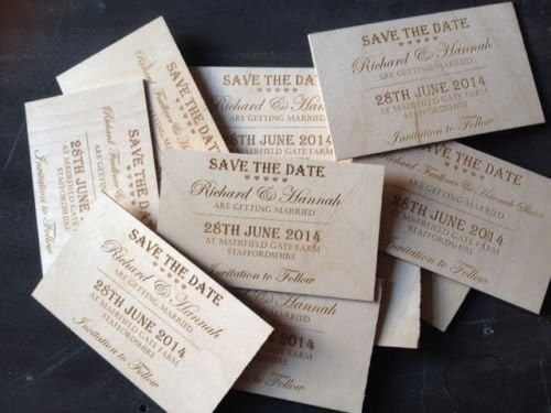 BESPOKE Drveni sačuvati kartice pozivnica datuma - različite i klasične pozivnice vjenčanja