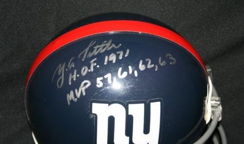 Y. A. TITTLE potpisao Hof 71 New York Giants Pro Line helmet autogram PSA / DNK-autograme NFL