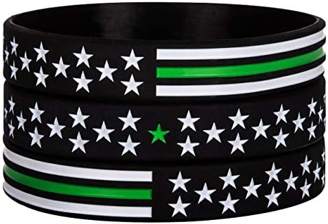 Sainstone Thin Green Line narukvice sa zastavom SAD-Power of Faith narukvice od silikonske gume-podrška
