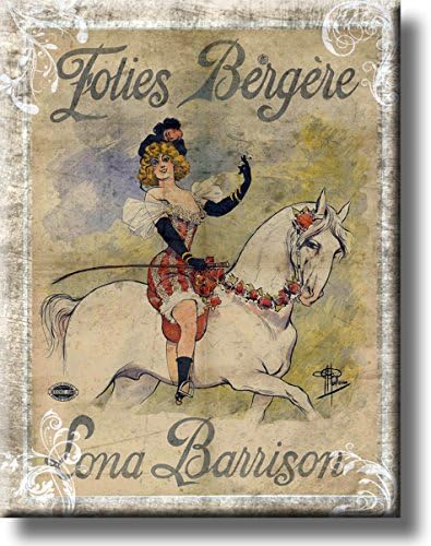 Folies Bergere Lona Barrison Vaudeville glumačka slika na rastegnutom platnu, zidni umjetnički dekor, spreman