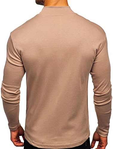 LONGBIDA Muška majica s dugim rukavima pulover košulja Osnovni termo Top rastezljivi džemperi s uskim Krojem