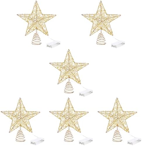 Soimiss 6 kom božićno stablo topper blistave zvjezdane oblikovanje krovnog dekora za kućnu zabavu