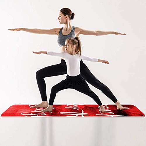Siebzeh Inspirational Lettering Premium Thick Yoga Mat Eco Friendly Rubber Health & amp; fitnes non Slip