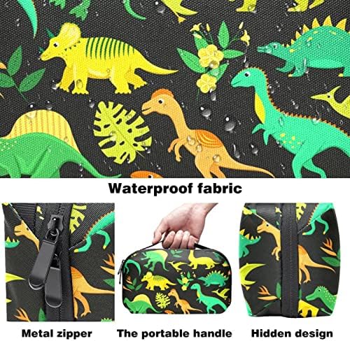 Make up torba, kozmetička torba, vodootporni organi organizator šminke, crtani životinjski dinosaur tropski listovi