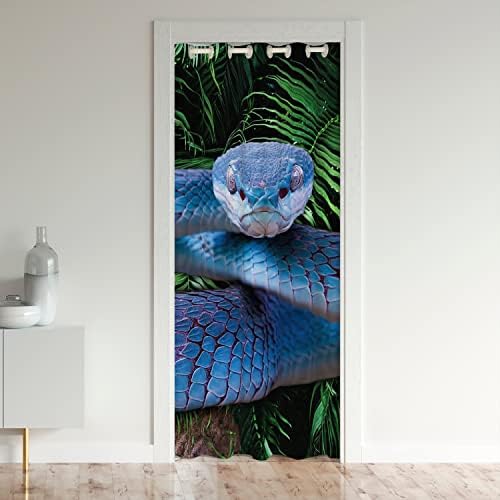 Zavesa za Zmijska vrata za privatnost vrata, plava zavesa za zamračenje zmija, 3d zavesa za