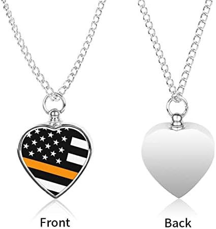 USA Thin Orange Line Zastava ogrlica za kućne urne kremiranje Privezak za srce Memorijalni nakit