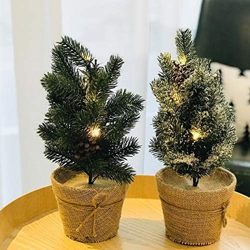 Shypt Mini božićno drvce sa burlap bazom stoltop bonsai pejzažni dekor Xmas Ornament za kućni
