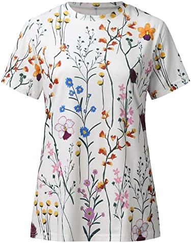 Ljeto Ženski kratki rukav Clow cvijet od tiskani TOP T majice Ležerne majice Tee Ženske vrhove kratkih žena