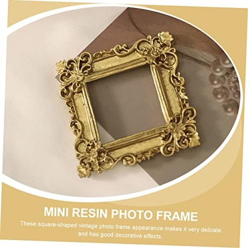 EXCEART 6 kom kvadratni Mini okvir za fotografije minijaturna kuća Zlatni okviri za fotografije Mini Craft minijaturni