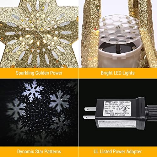Brizled 200 LED toplo bijela i višebojna promjena božićnih svjetala + zlatni božićni projektor zvjezdani