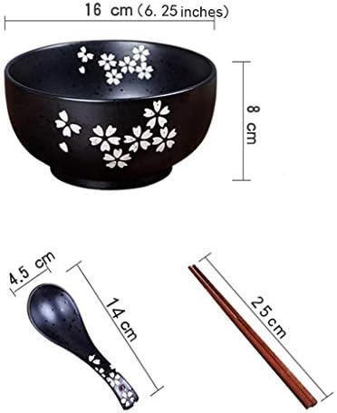 Japanska kuhinja posuda sa poklopcem Vintage Ramen Bowl sa poklopcem crna Keramička instant rezance