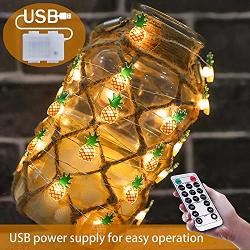 Immeiscent ananas LED žicama 10ft 30pineapple LED, upravlja sa Timer & daljinski za tropske stranke, Pab,