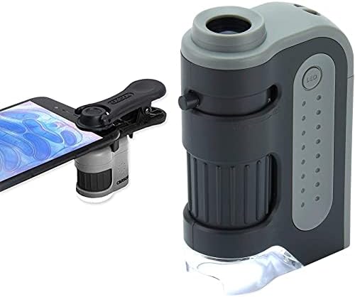 Carson MicroMini 20x džepni mikroskop sa LED svjetlom sa ugrađenom LED i UV lampom i univerzalnim pametnim
