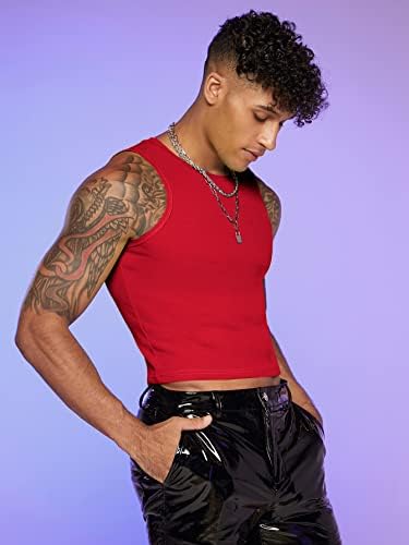 GORGLITTER muški modni trening Neonski Crop Tank Top Slim Fit Hot Shirts