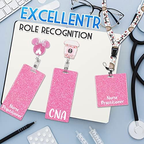 Plifal Medicinska Sestra Praktičar Badge Buddy Kartica Medicinska Sestra Oprema Za Njegu Glitter Pink Vertikalna