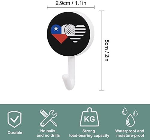 Čile i crne američke zastave okrugle plastične kuke za višekratnu ljepljivu kuke za viseće zidne kuke za