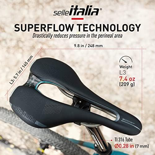Selle Italia SLR Boost Gravel Ti316 Superflow, Road, MTB i šljunčano biciklističko sedlo-za muškarce