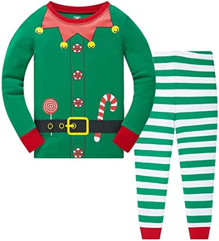 Little Boys Girls Božićne pidžame za odjeću za mališana Set snjegovića za spavanje snjegovine dugih rukava