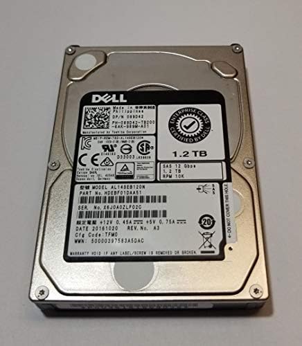Toshiba 1.2 TB HDD 10K RPM 2.5 12GB/s SAS hard disk Model: AL14SEB120N DP/N: 89D42