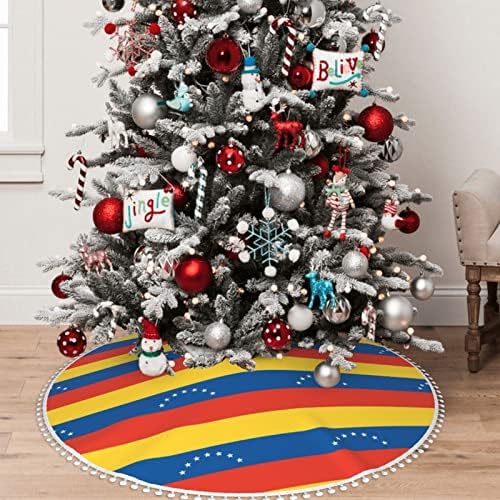 Suknja za božićnu drvvu sa Pom Trim Venezuela-Zastava-zastava - Zastava - Božićni kućni ukrasi 48