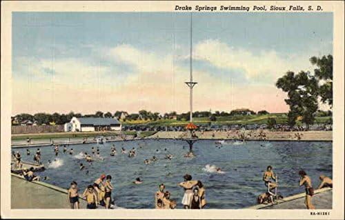 Drake Springs bazen Sioux Falls, Južna Dakota SD originalna antička razglednica