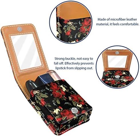 Mini ruž za usne sa ogledalom za torbicu, Roses uzorak Portable Case Holder organizacija