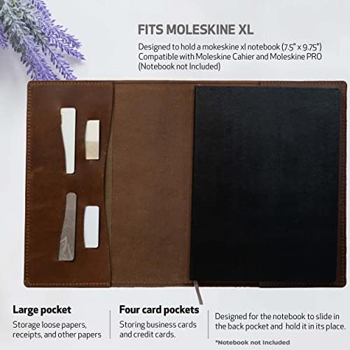 Kožna Navlaka za Notebook / odgovara 7.5 x 9.75 Moleskine Classic XL | kožna Navlaka za časopis | radi